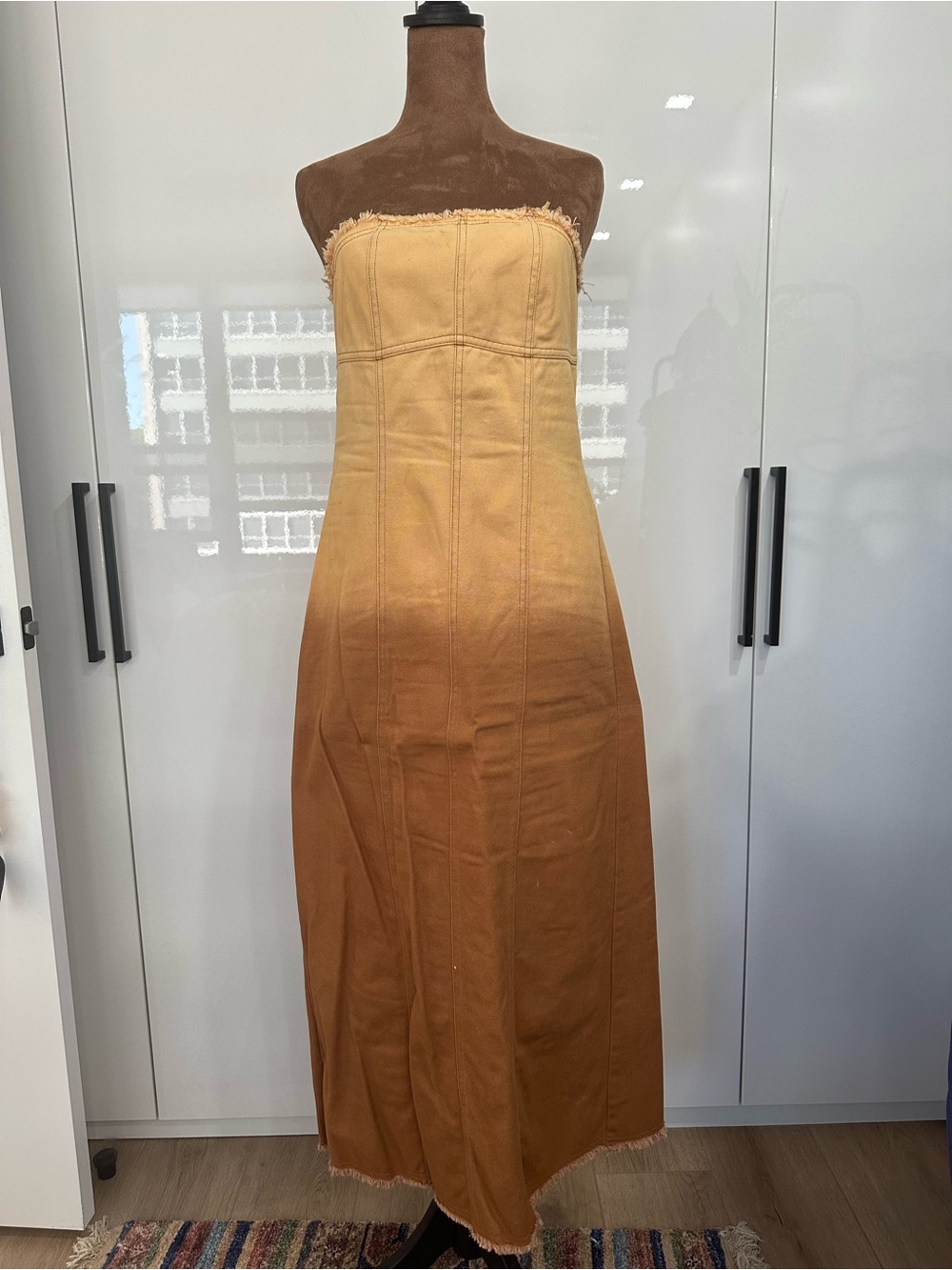 H&M Strapless Ombre Maxi Dress in Yellow and Brown